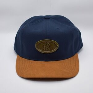 Mitchell & Ness New York Yankees MLB Metal Retro Snapback Hat Cap Navy Tan NEW